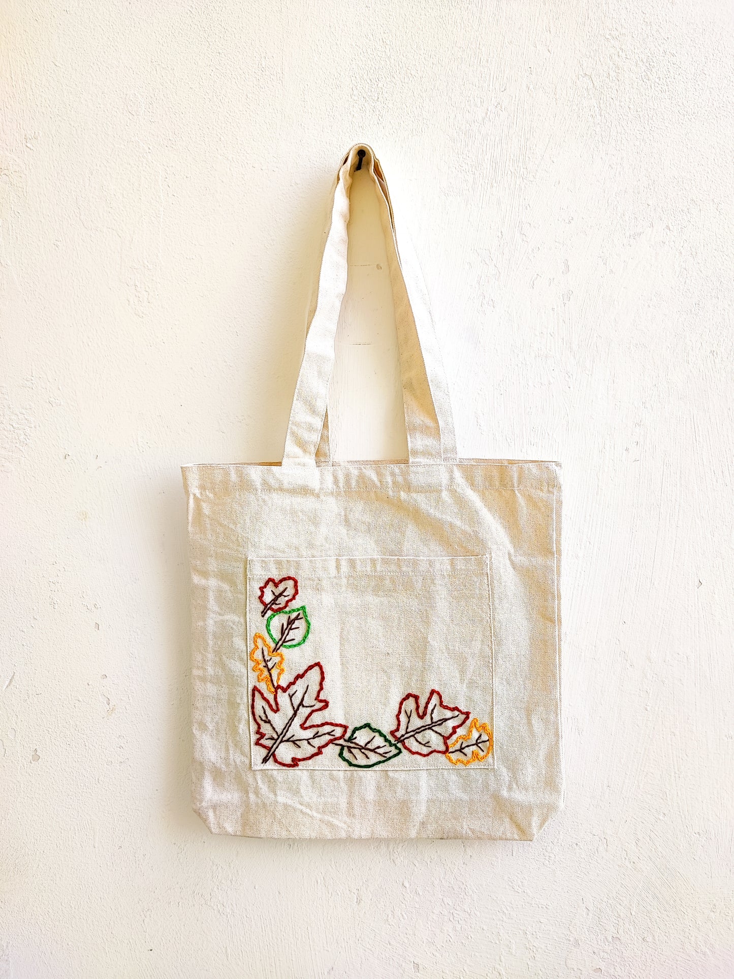 Autumn Leaves Tote Bag (Hand Embroidered)