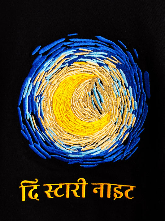 Starry Nights T-Shirt Embroidered (Black)