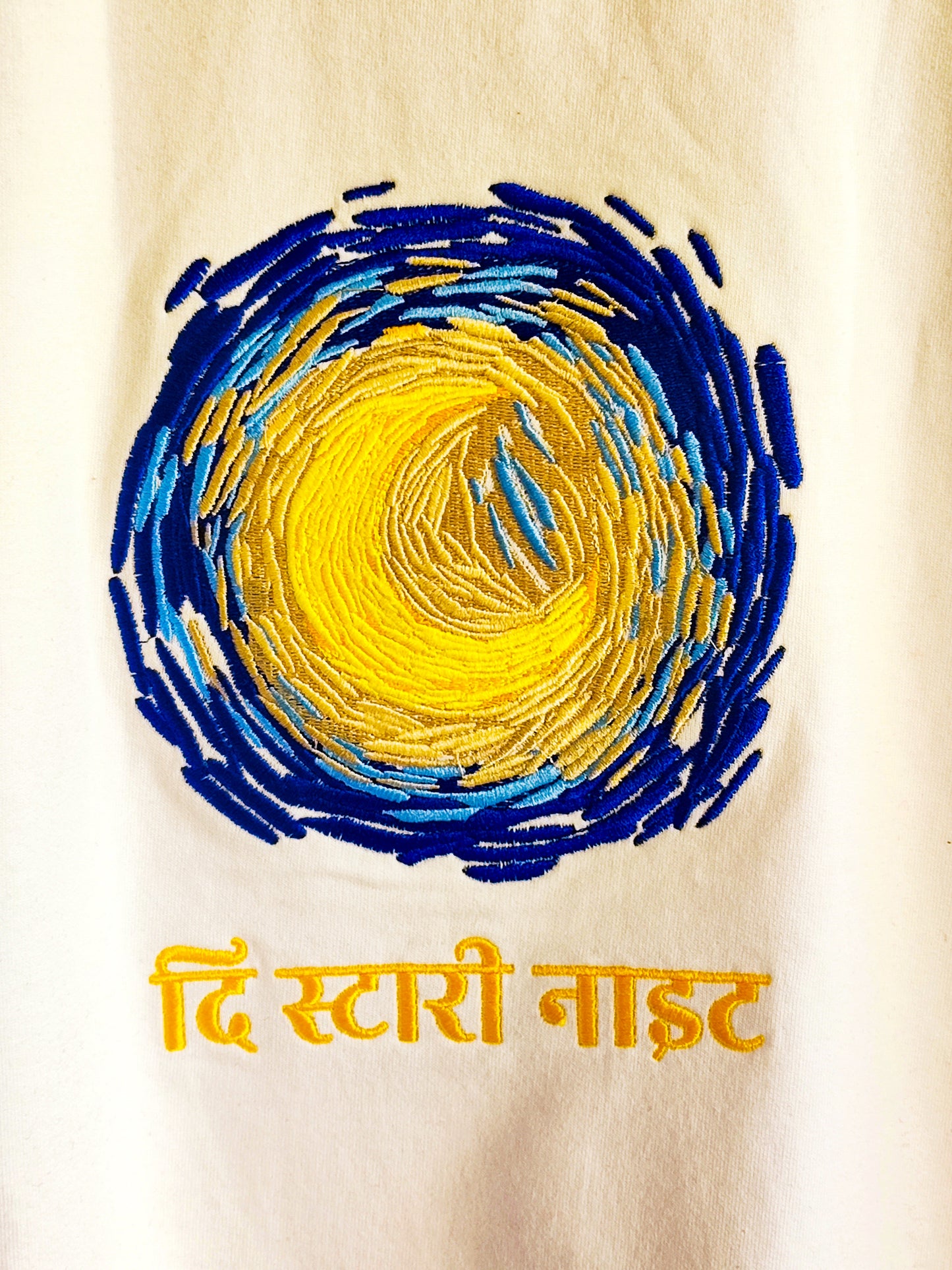 Starry Nights T-Shirt Embroidered (White)