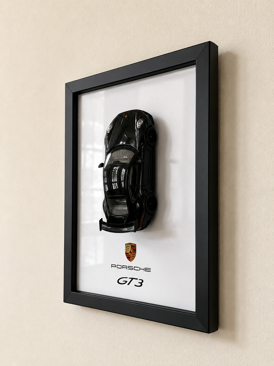 Porsche | 3D Metal Car Poster | A4 Framed Wall Art