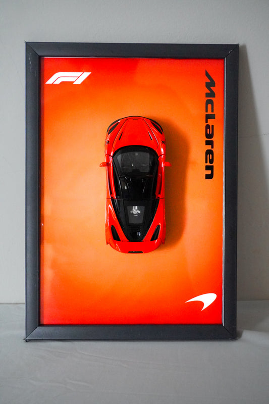 McLaren | 3D Metal Car Poster | A4 Framed Wall Art