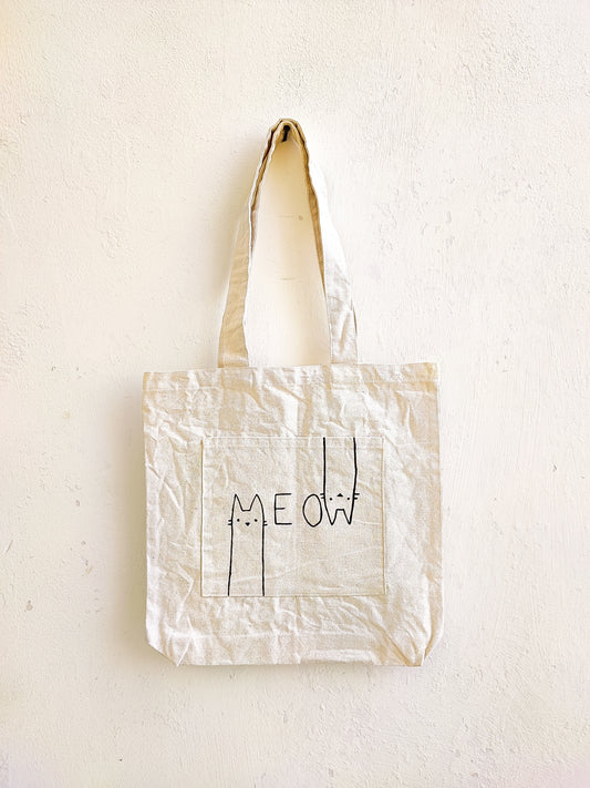 Meow Tote Bag (Hand Painted)