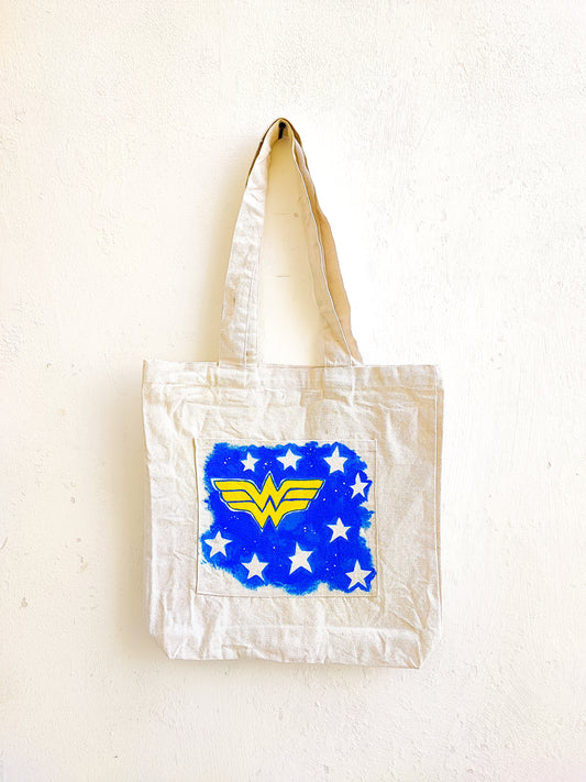 Wonder Woman Tote Bag (Hand Painted)