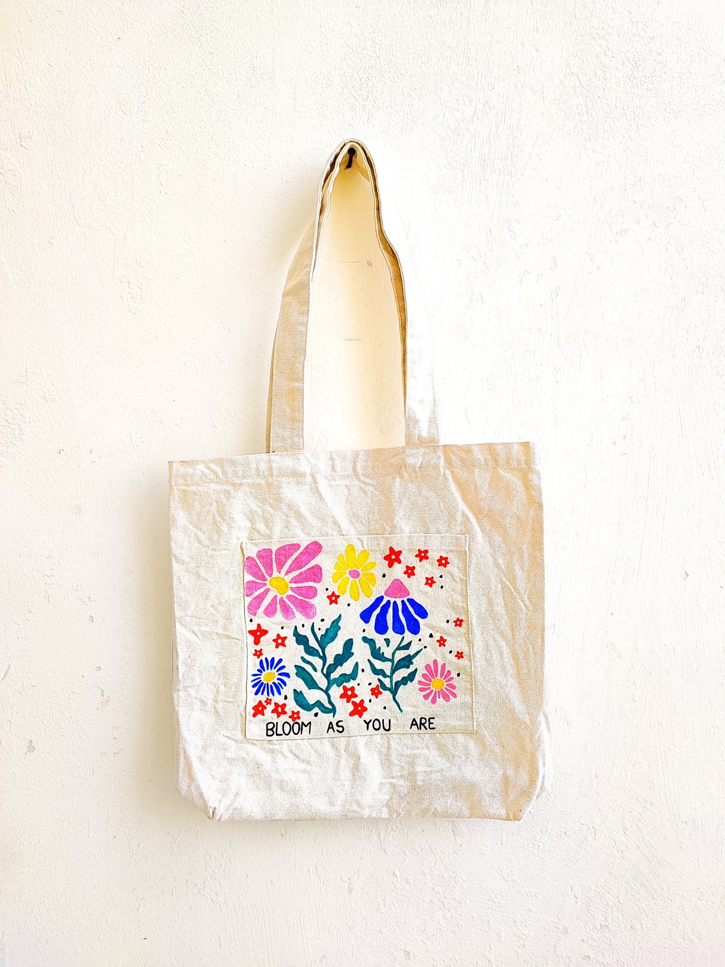 Blooming Floral Tote Bag (Hand Painted)