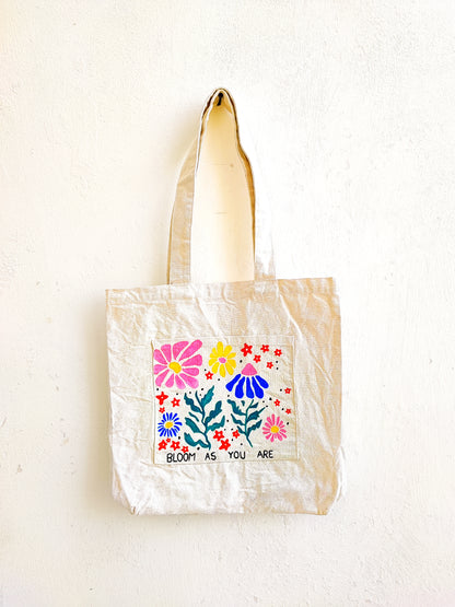 Blooming Floral Tote Bag (Hand Painted)