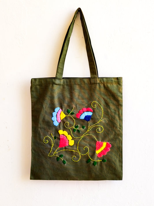 Wildflowers Tote Bag (Hand Embroidered)
