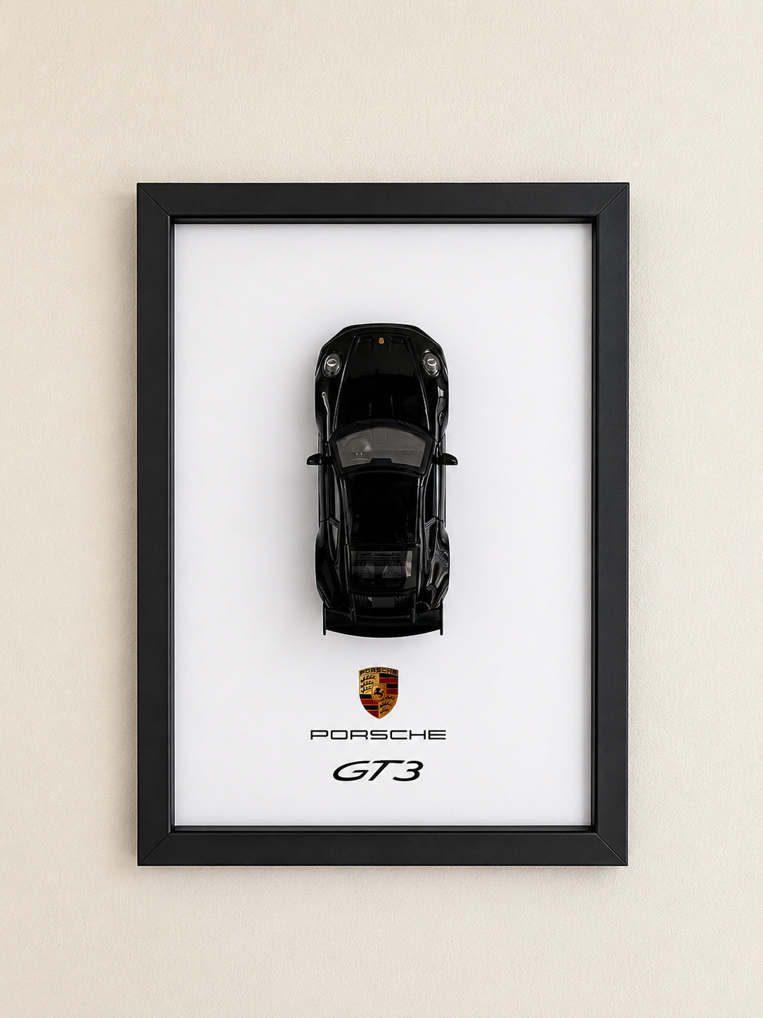 Porsche | 3D Metal Car Poster | A4 Framed Wall Art
