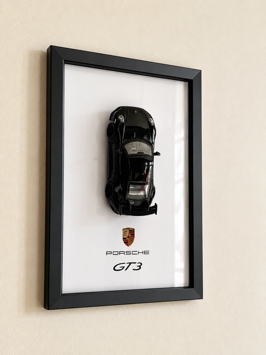 Porsche | 3D Metal Car Poster | A4 Framed Wall Art