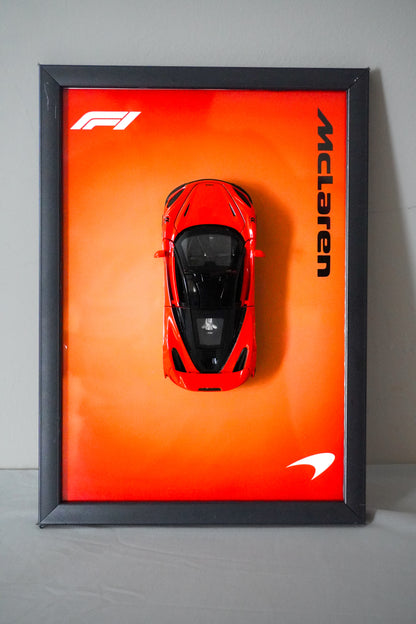 McLaren | 3D Metal Car Poster | A4 Framed Wall Art