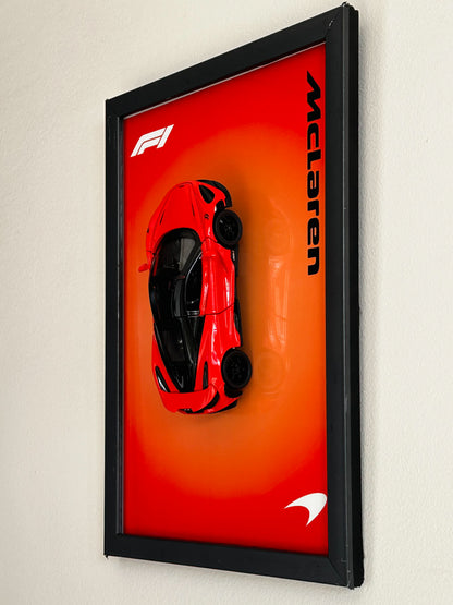 McLaren | 3D Metal Car Poster | A4 Framed Wall Art