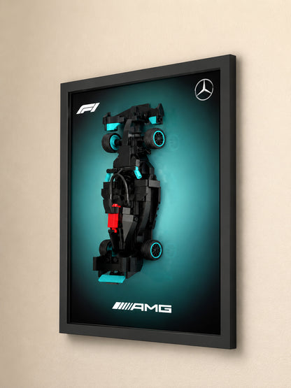Mercedes AMG | 3D Car Poster | A4 Framed Wall Art