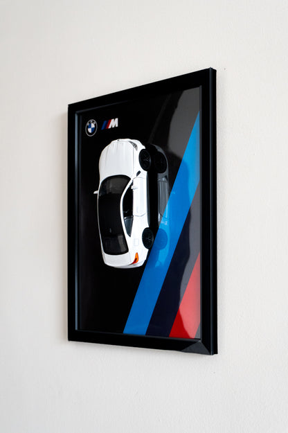 BMW M4 | White 3D Metal Car Poster | 1:32 Scale