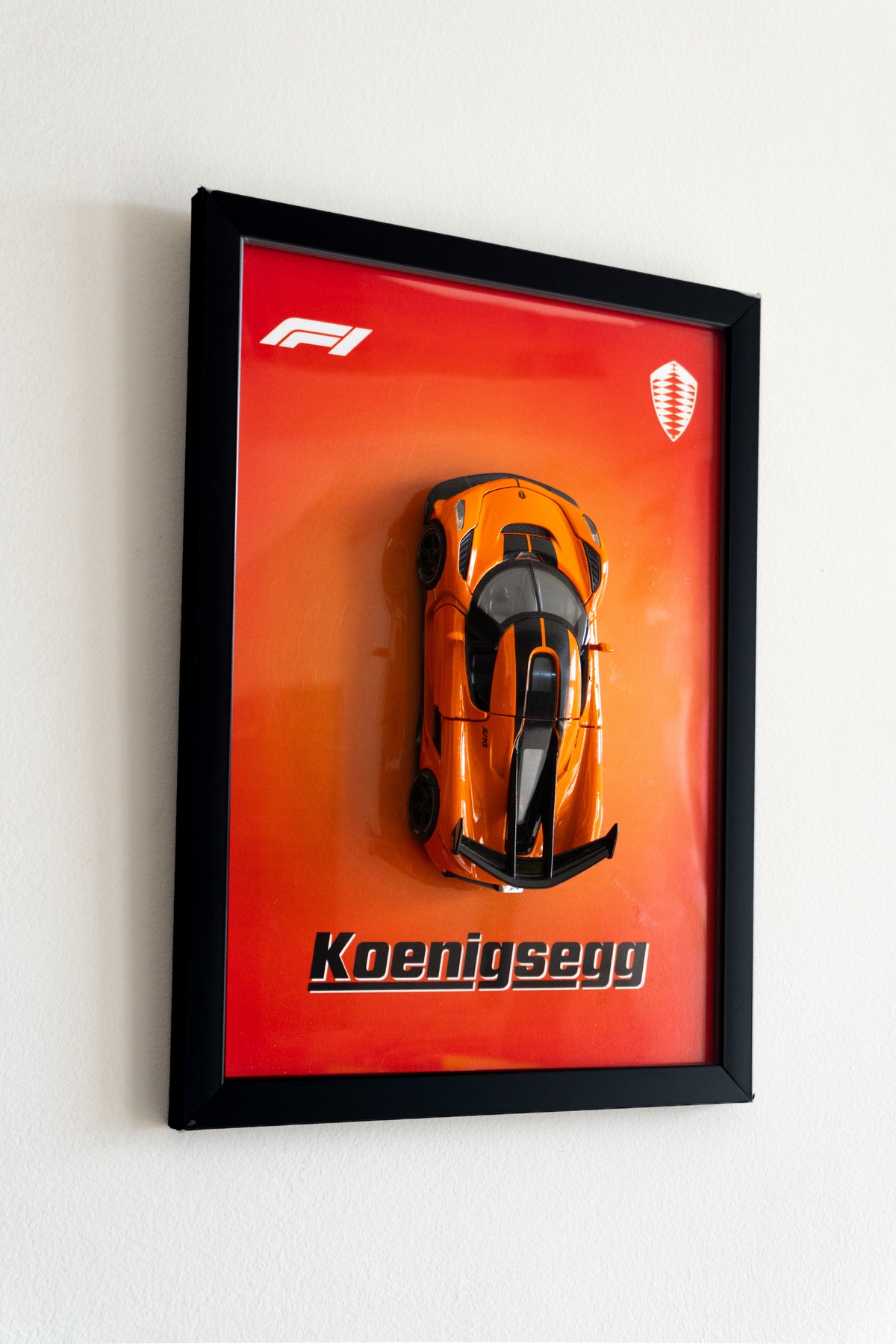 Koenigsegg | Orange 3D Metal Car Poster | 1:32 Scale
