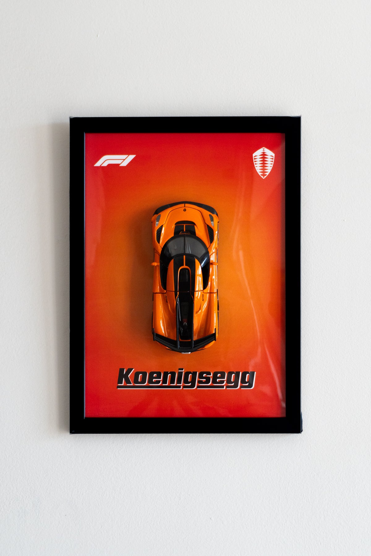 Koenigsegg | Orange 3D Metal Car Poster | 1:32 Scale