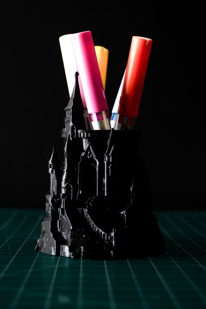 Hogwarts-Inspired Castle 3D Printed Pen Stand | Fantasy Desk Decor