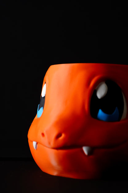 Charmander Pokémon 3D Printed Pen Stand Pot | Hand-Painted Desk Decor