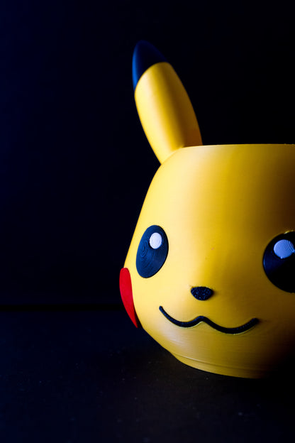 Pikachu Pokémon 3D Printed Pen Stand Pot | Hand-Painted Desk Decor