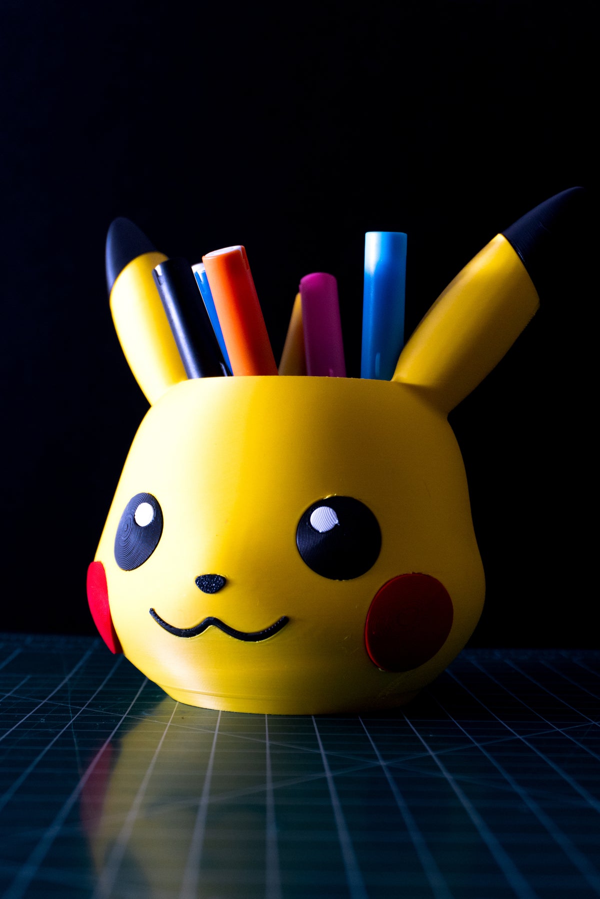 Pikachu Pokémon 3D Printed Pen Stand Pot | Hand-Painted Desk Decor