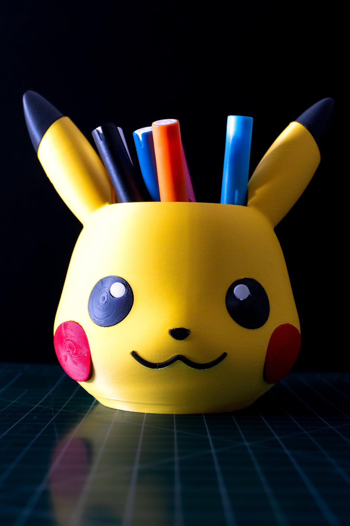 Pikachu Pokémon 3D Printed Pen Stand Pot | Hand-Painted Desk Decor