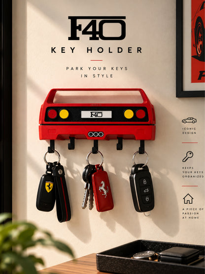 Ferrari F40 3D Car Key Holder | Sports Car Wall Decor