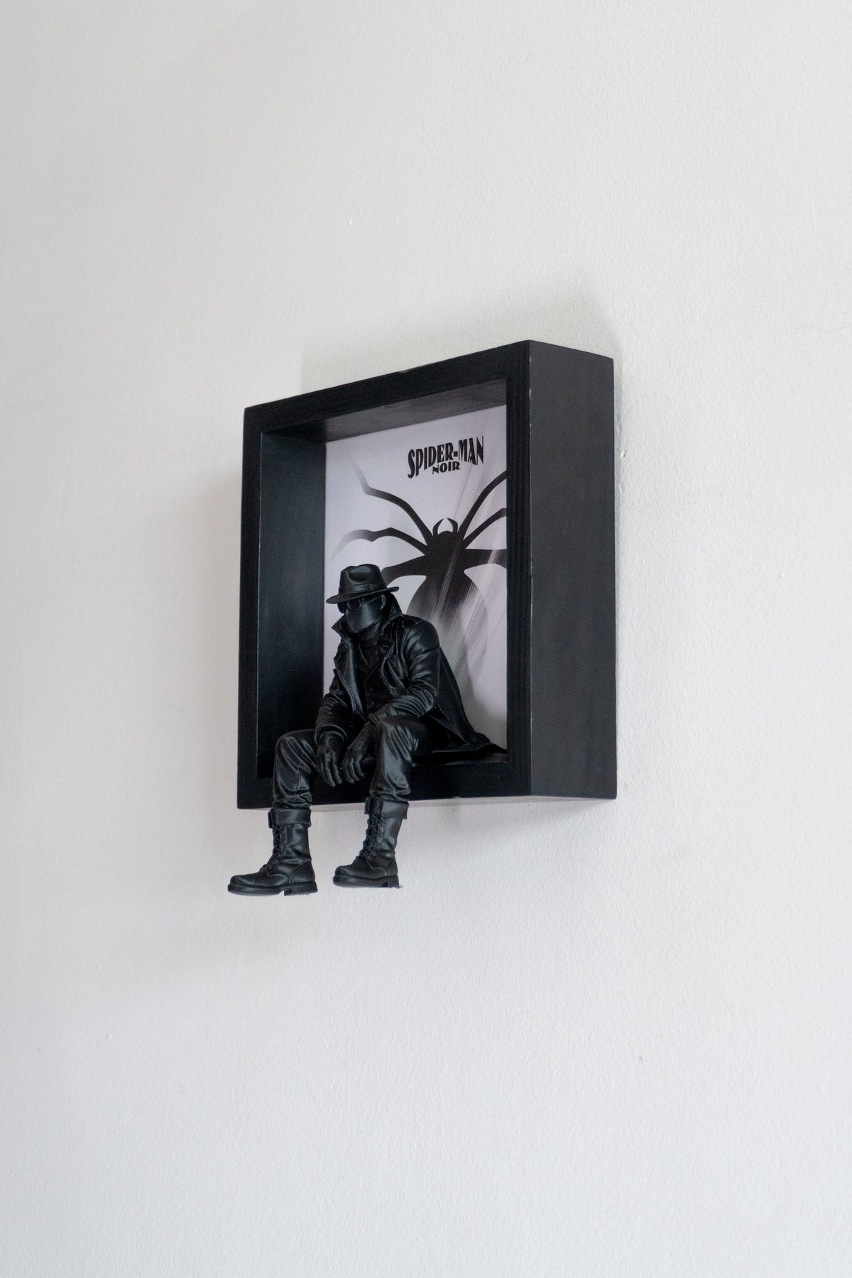 Spider-Man Noir | 3D Printed Wall Art | Magnetic Detachable Figurine