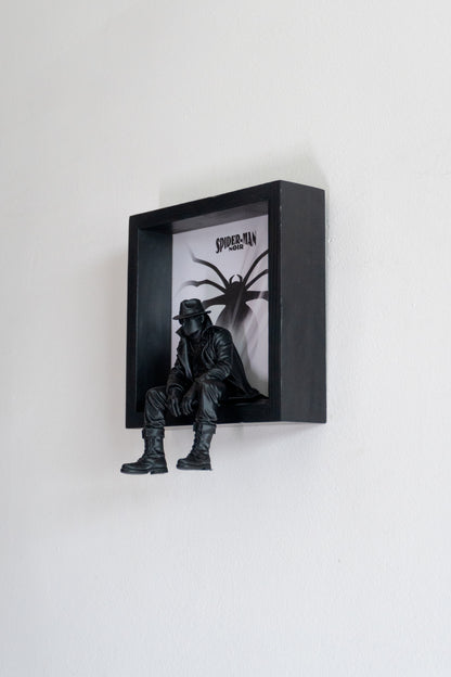 Spider-Man Noir | 3D Printed Wall Art | Magnetic Detachable Figurine