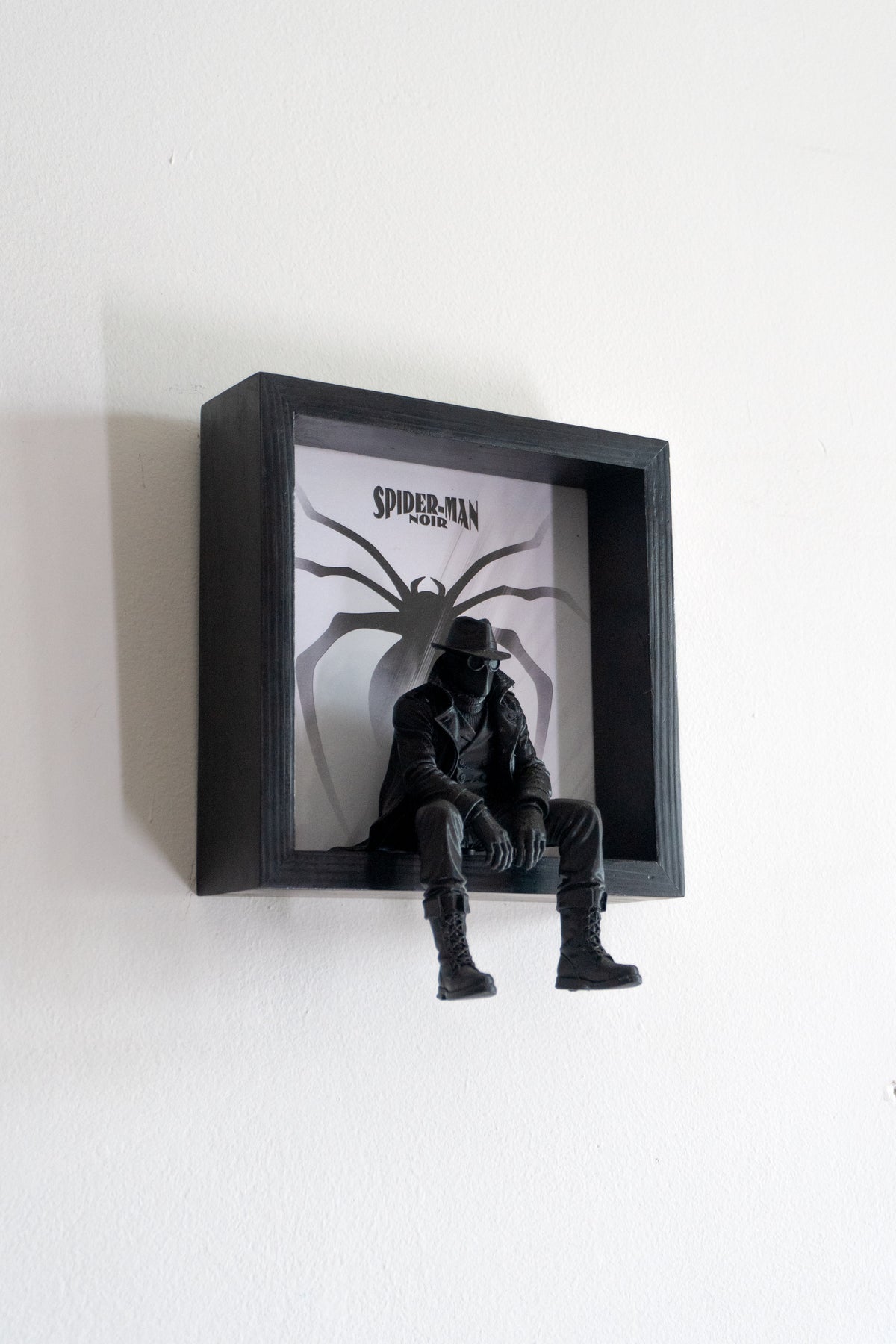 Spider-Man Noir | 3D Printed Wall Art | Magnetic Detachable Figurine