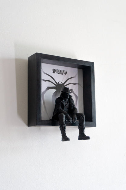 Spider-Man Noir | 3D Printed Wall Art | Magnetic Detachable Figurine