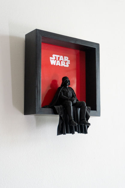 Darth Vader | 3D Printed Wall Art | Magnetic Detachable Figurine
